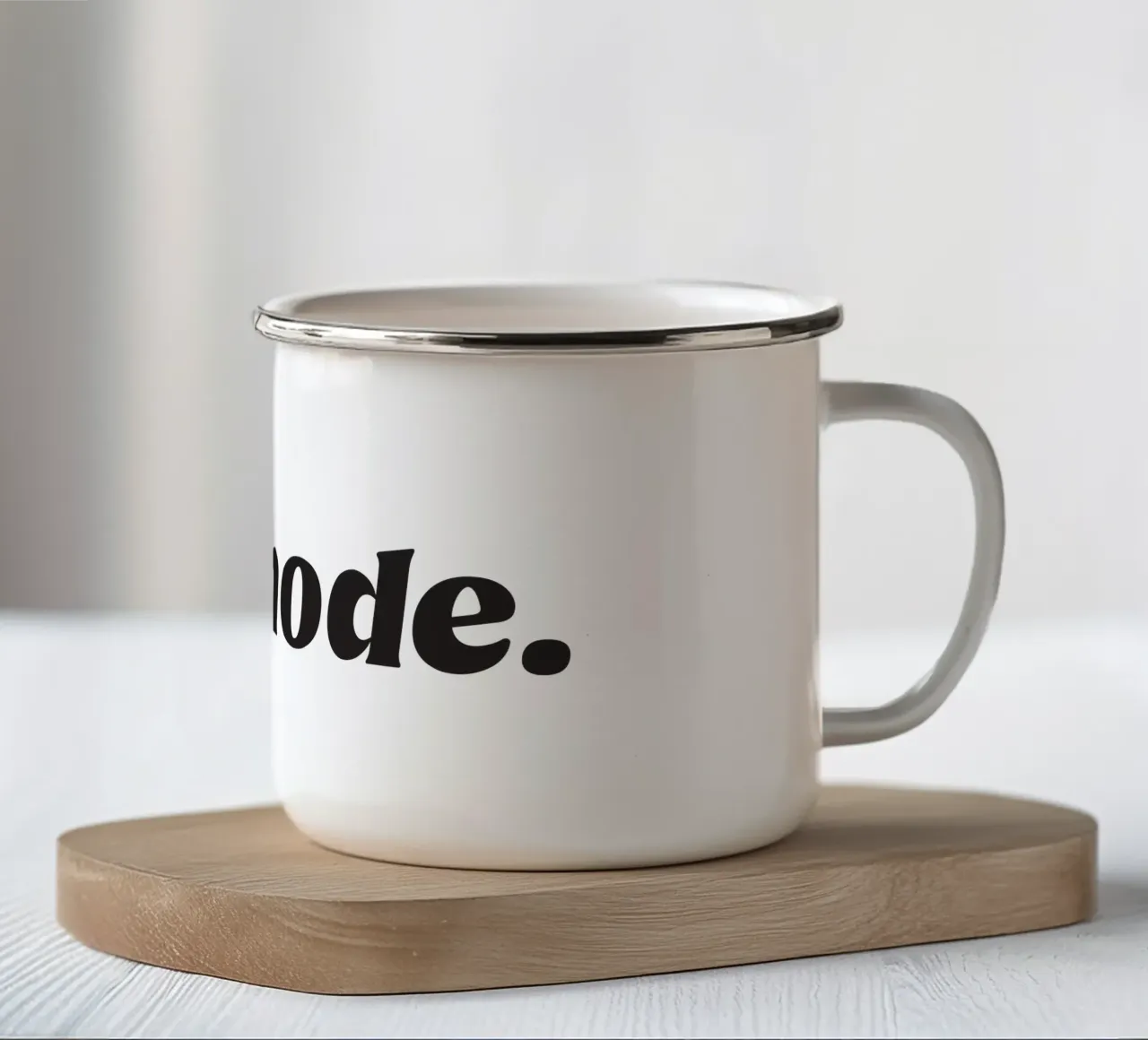 zen mode (No 5) enamel mug by treechild