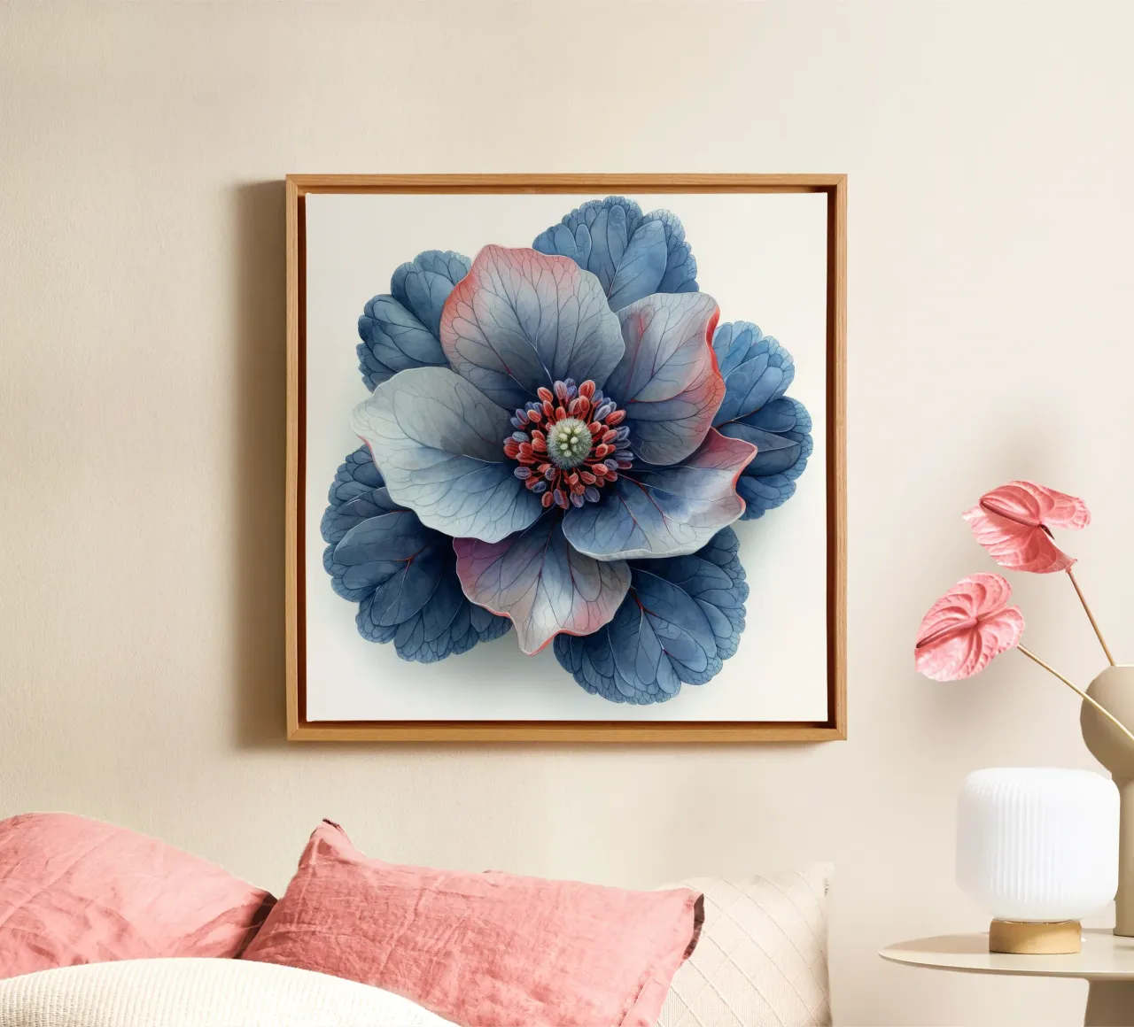 Bloem 1 canvas met Baklijst van Bold Blooms