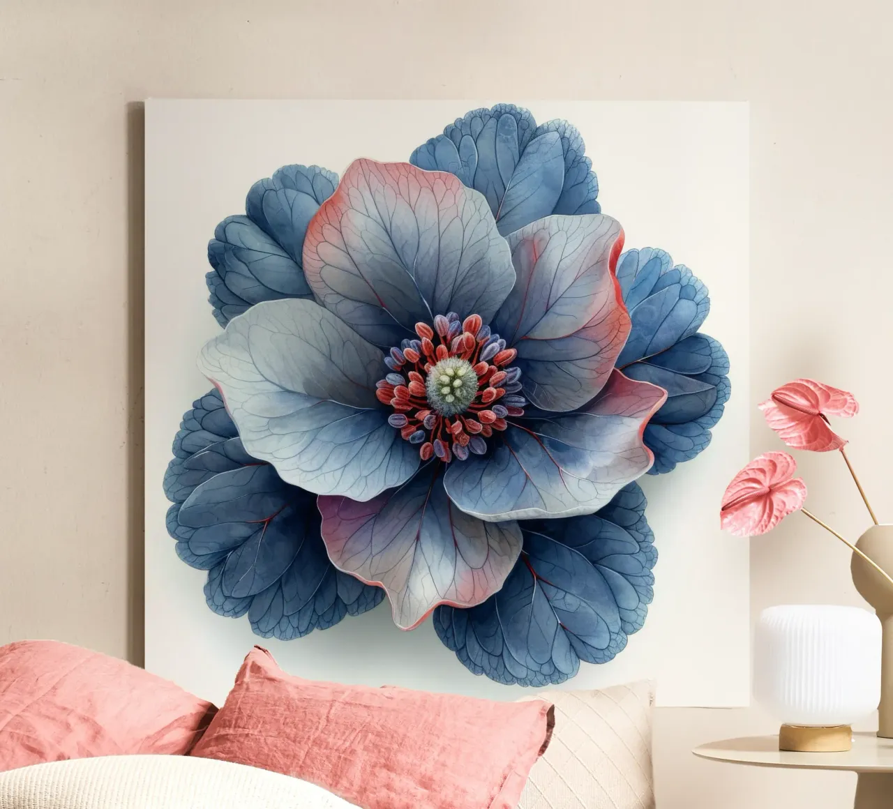 Bloem 1 canvas met Baklijst van Bold Blooms