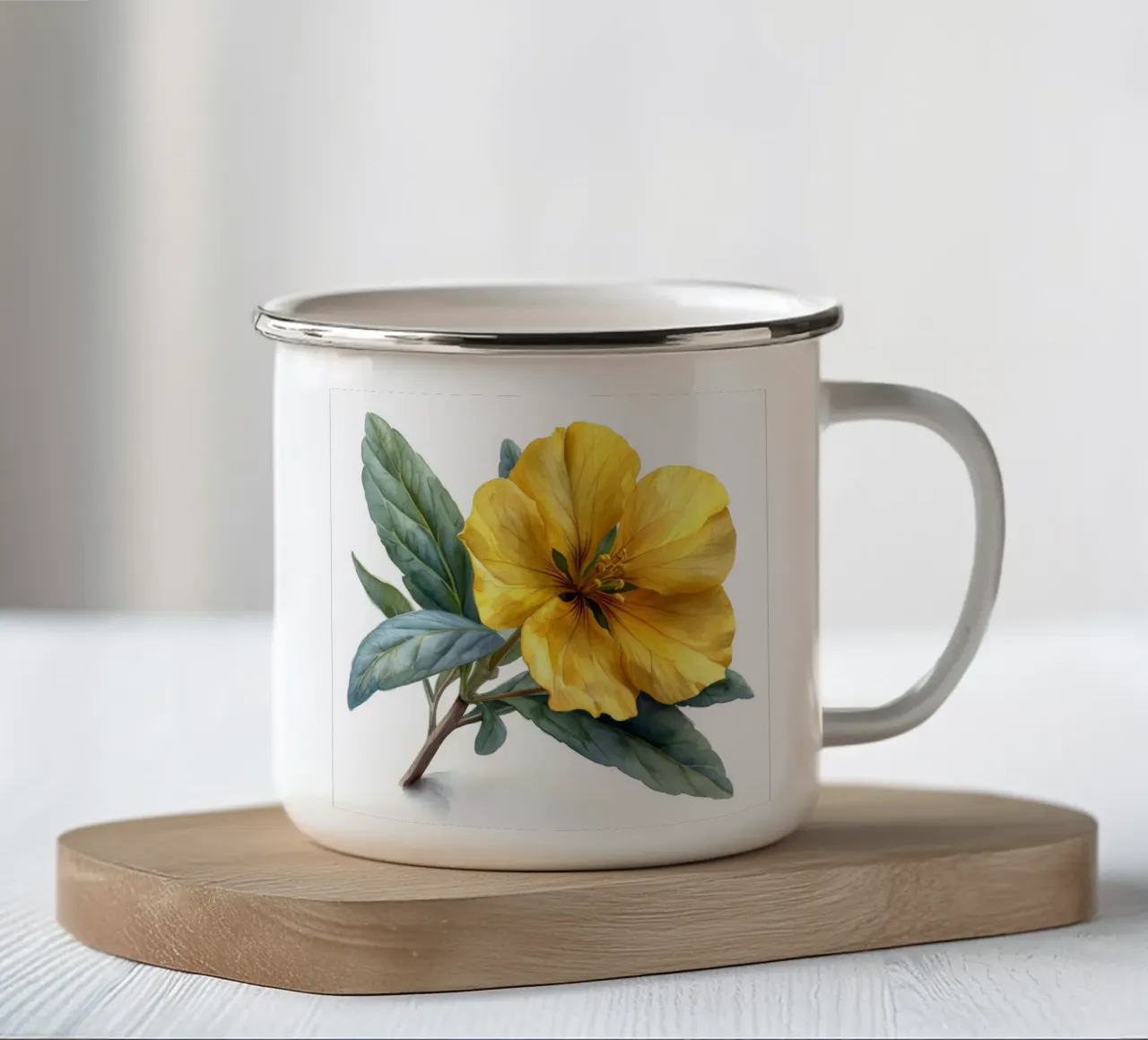 Fiore di enotera 2 tazza in smalto da Bold Blooms