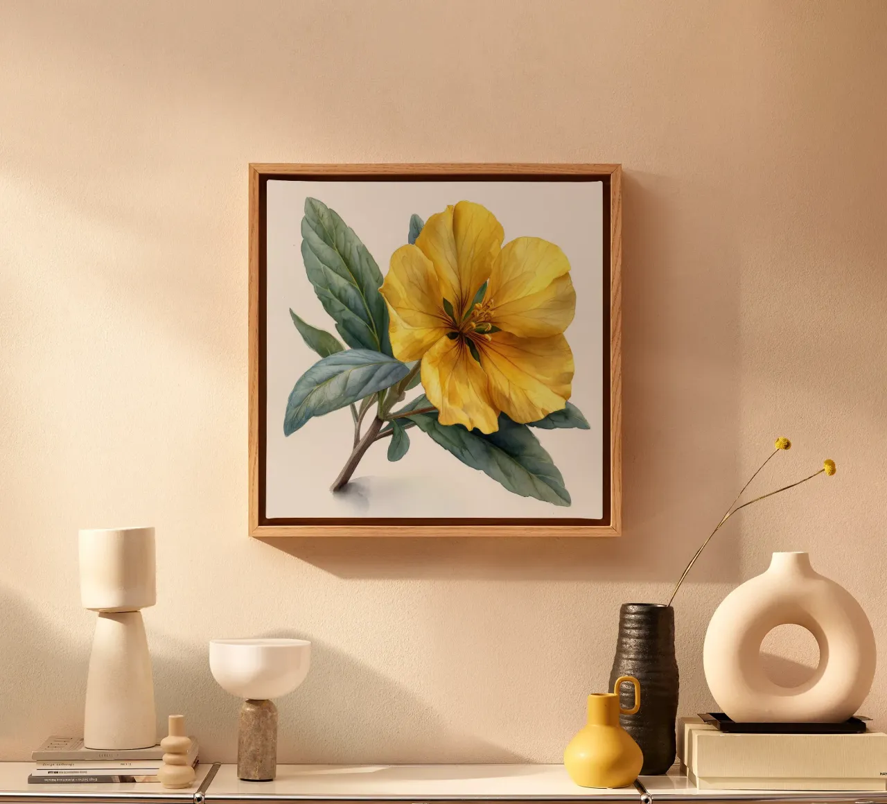 Teunisbloem bloem 2 canvas met Baklijst van Bold Blooms