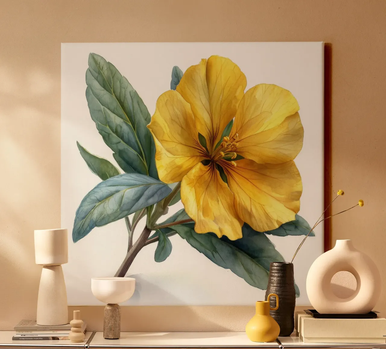 Teunisbloem bloem 2 canvas met Baklijst van Bold Blooms