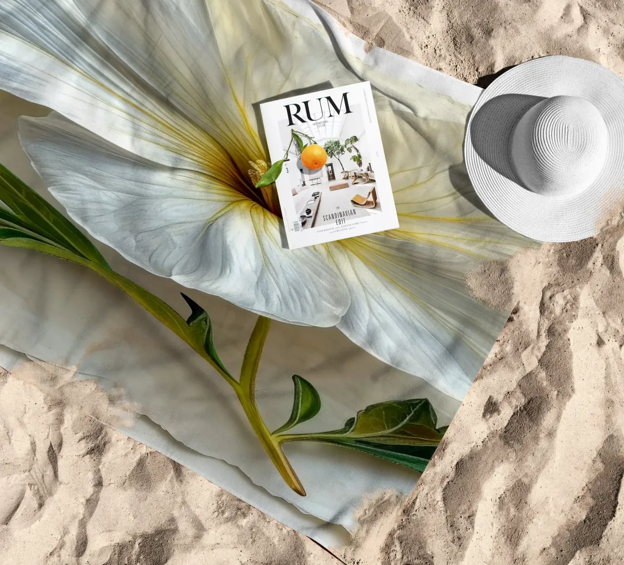 Fiore di enotera 3 telo mare da Bold Blooms