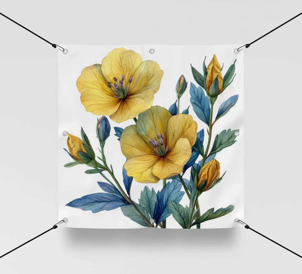 Fiore di enotera 4 telo in pvc da Bold Blooms