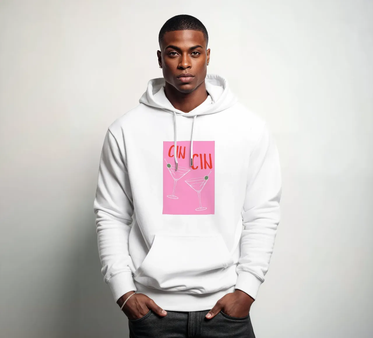CIN CIN, cóctel Martini, dicho francés sudadera con capucha de pdigitalprints