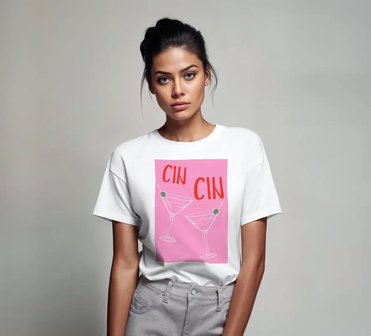 CIN CIN, Martini cocktail, french saying t-shirt by pdigitalprints