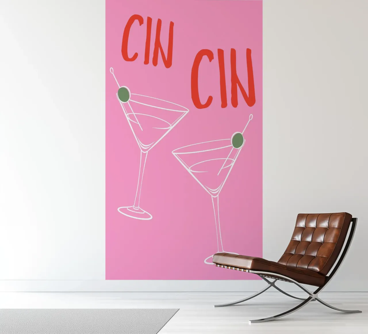 CIN CIN, Martini cocktail, french saying photo wallpaper by pdigitalprints