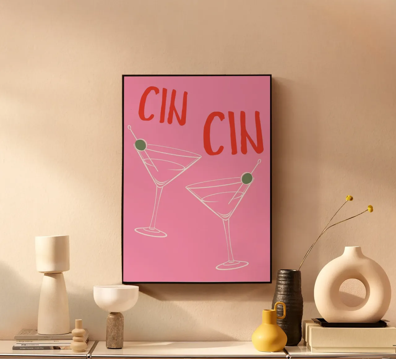 CIN CIN, Martini cocktail, french saying forex plate by pdigitalprints