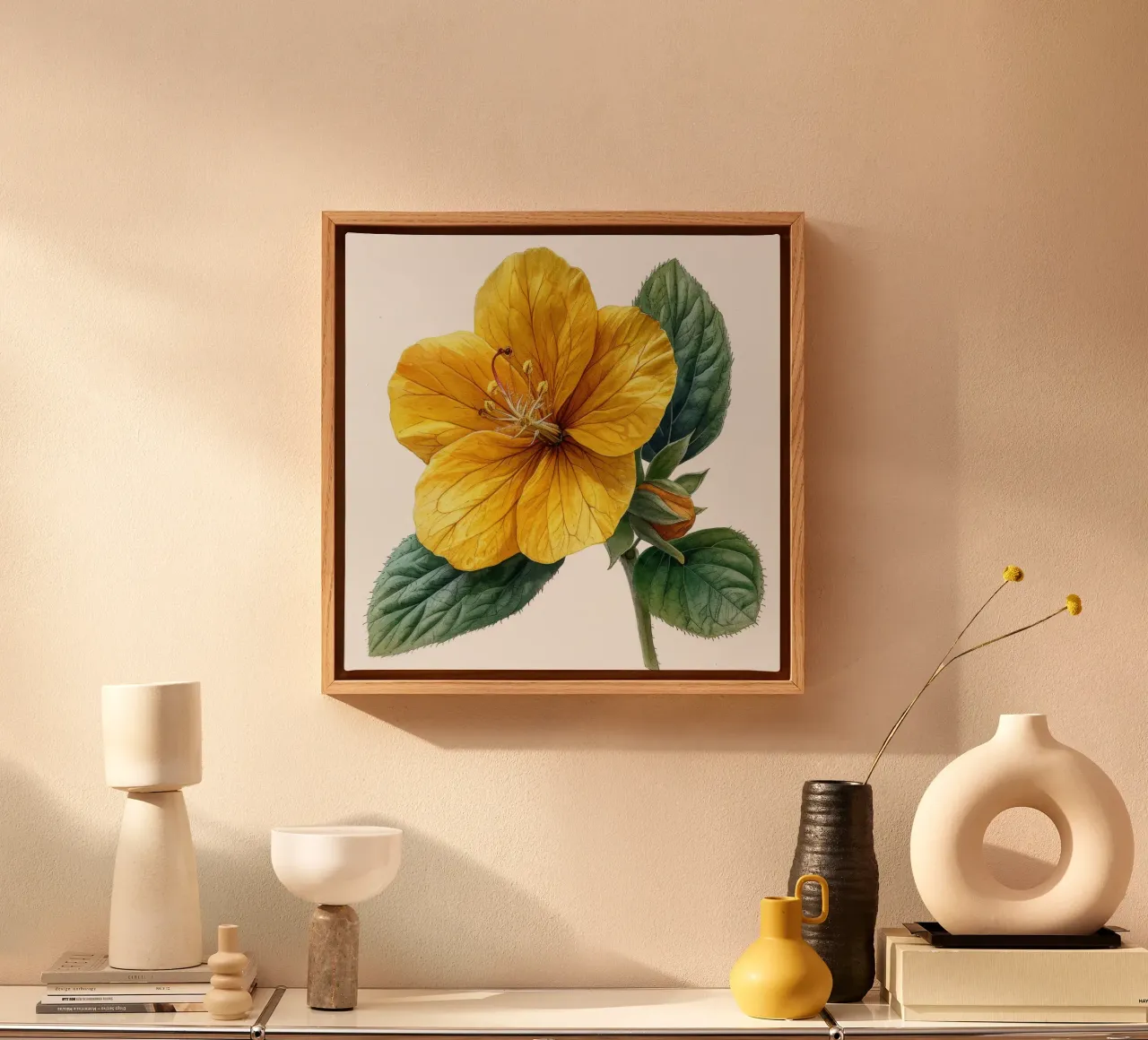 Fiore di enotera 1 tela con Cornice a cassetta da Bold Blooms
