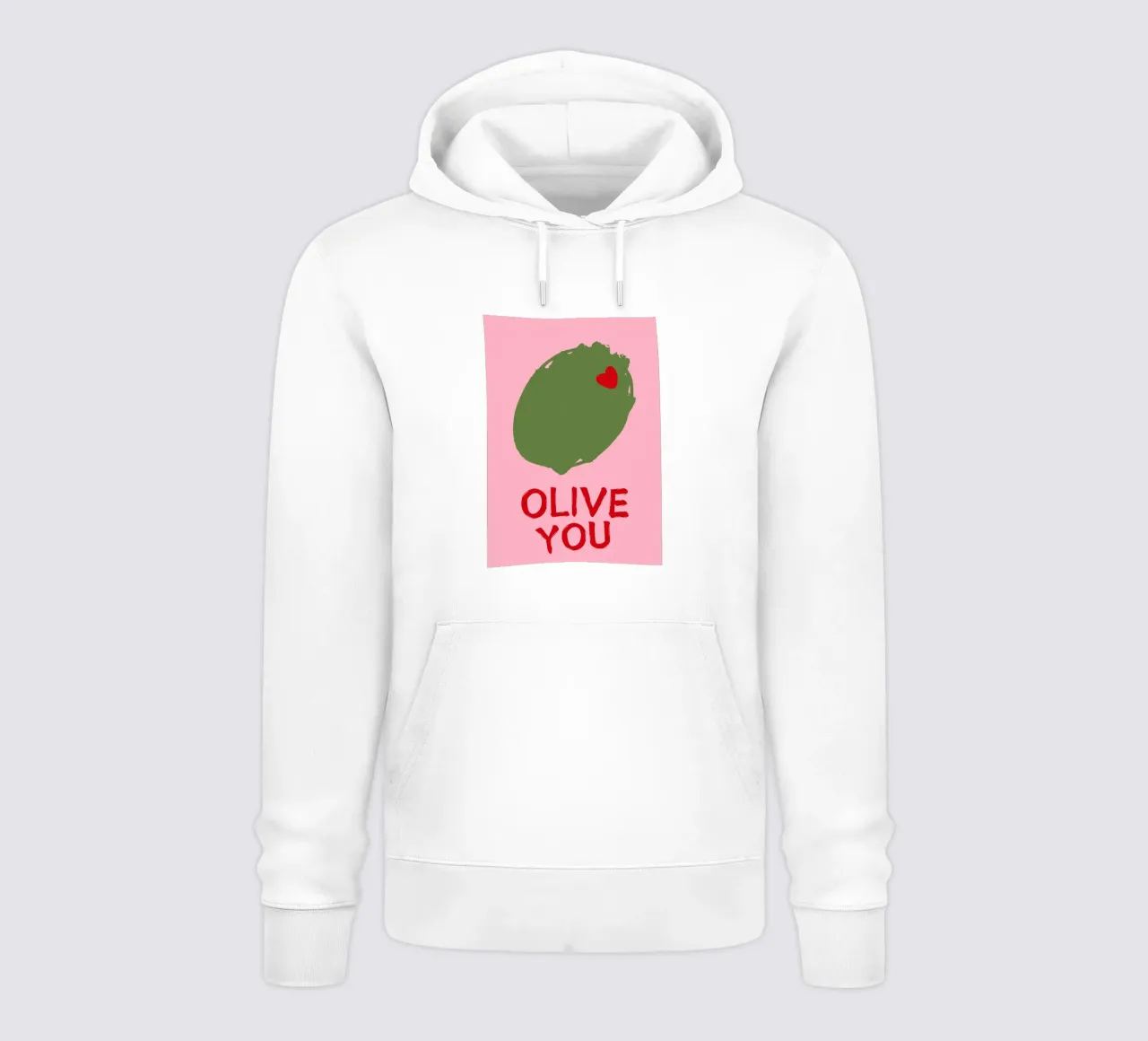 OLIVE YOU, ti amo, amanti, tipografia felpa con cappuccio da pdigitalprints