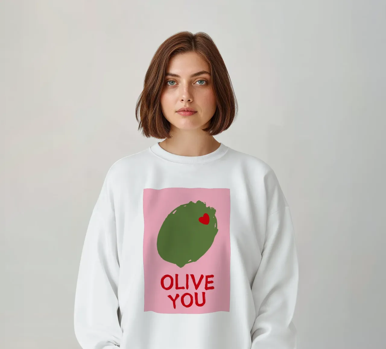 OLIVE YOU, ti amo, amanti, tipografia felpa da pdigitalprints