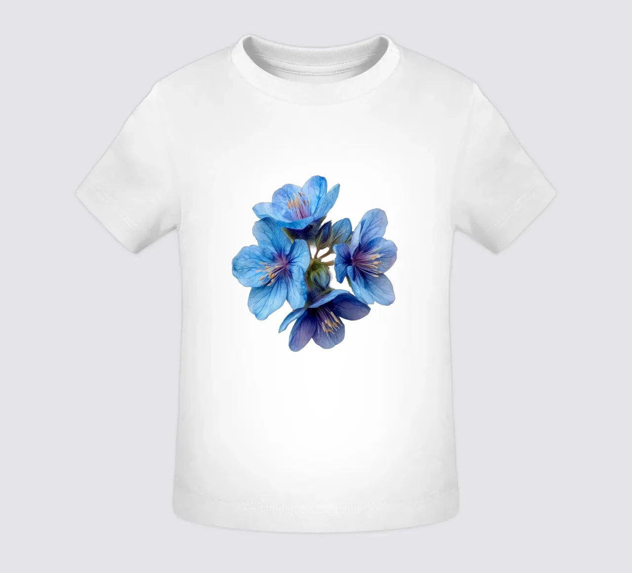 Falso fiore indaco 2 maglietta neonato da Bold Blooms