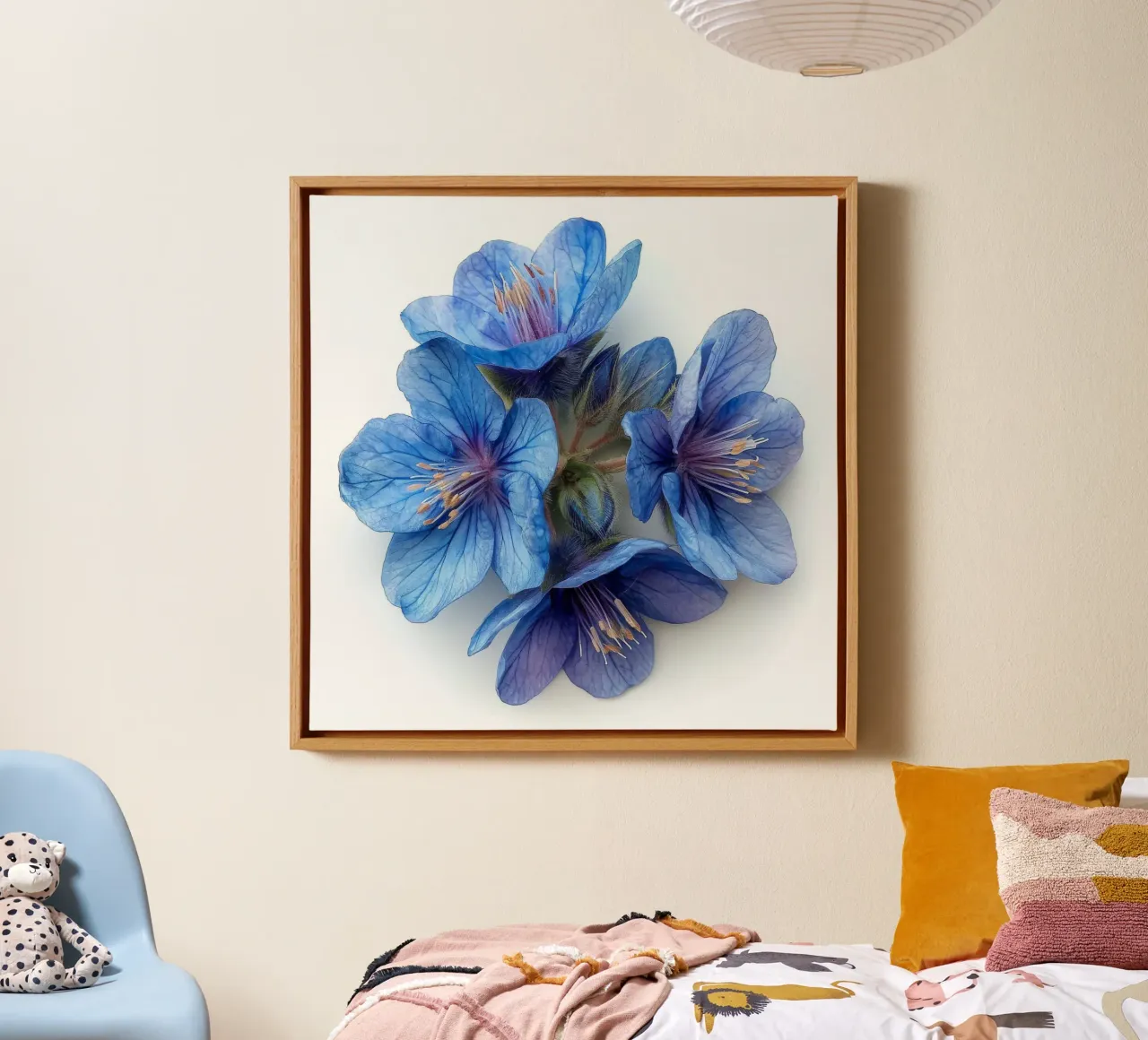 Falso fiore indaco 2 tela con Cornice a cassetta da Bold Blooms