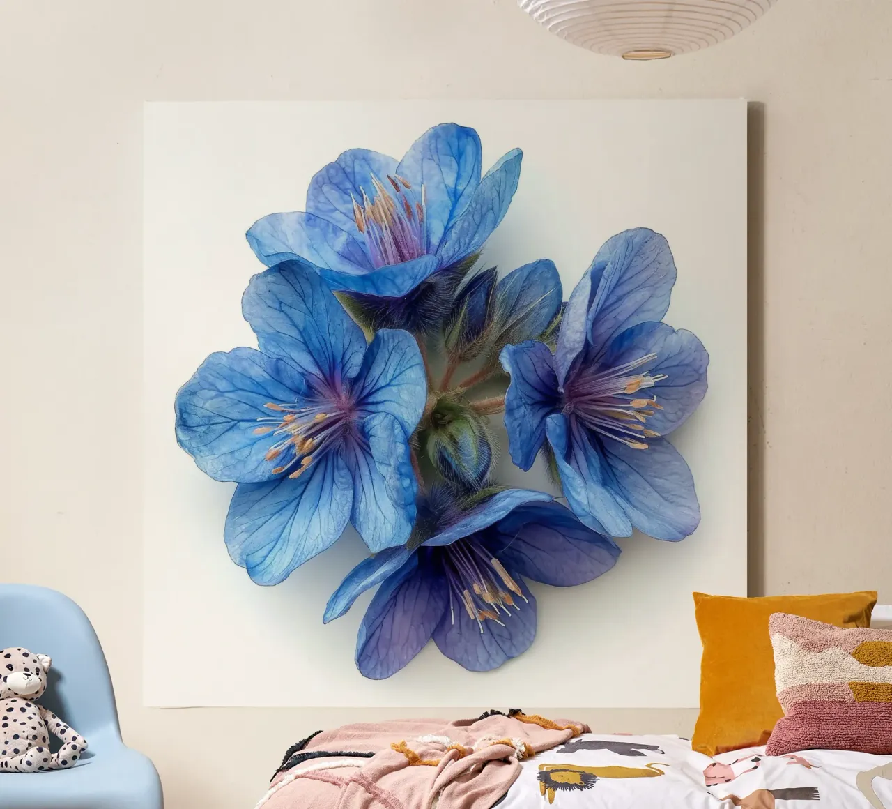 Falso fiore indaco 2 tela con Cornice a cassetta da Bold Blooms