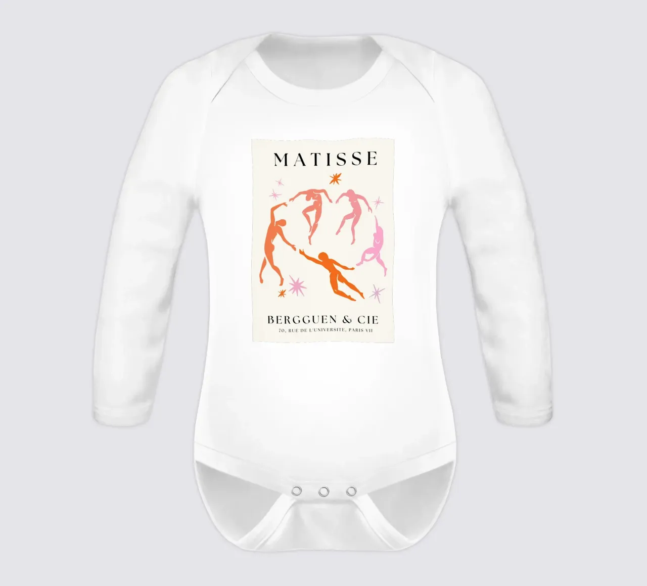 Colourful Henri Matisse Cut- outs dancing men long-sleeve baby romper by pdigitalprints