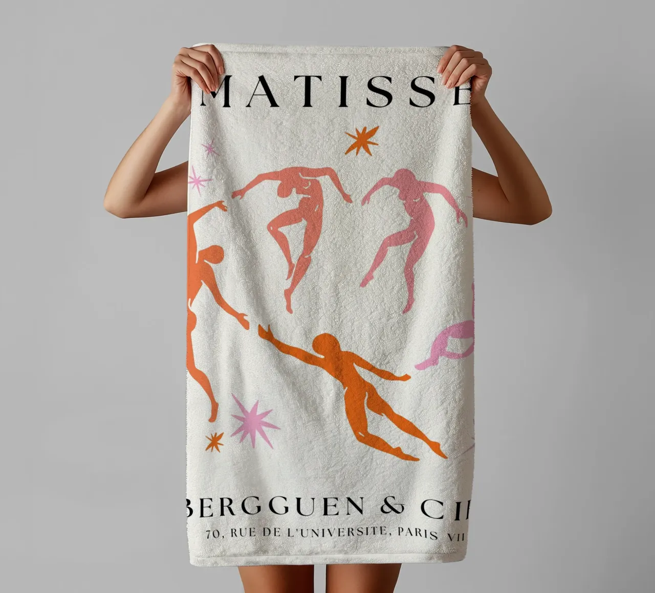 Colourful Henri Matisse Cut- outs dancing men towel by pdigitalprints