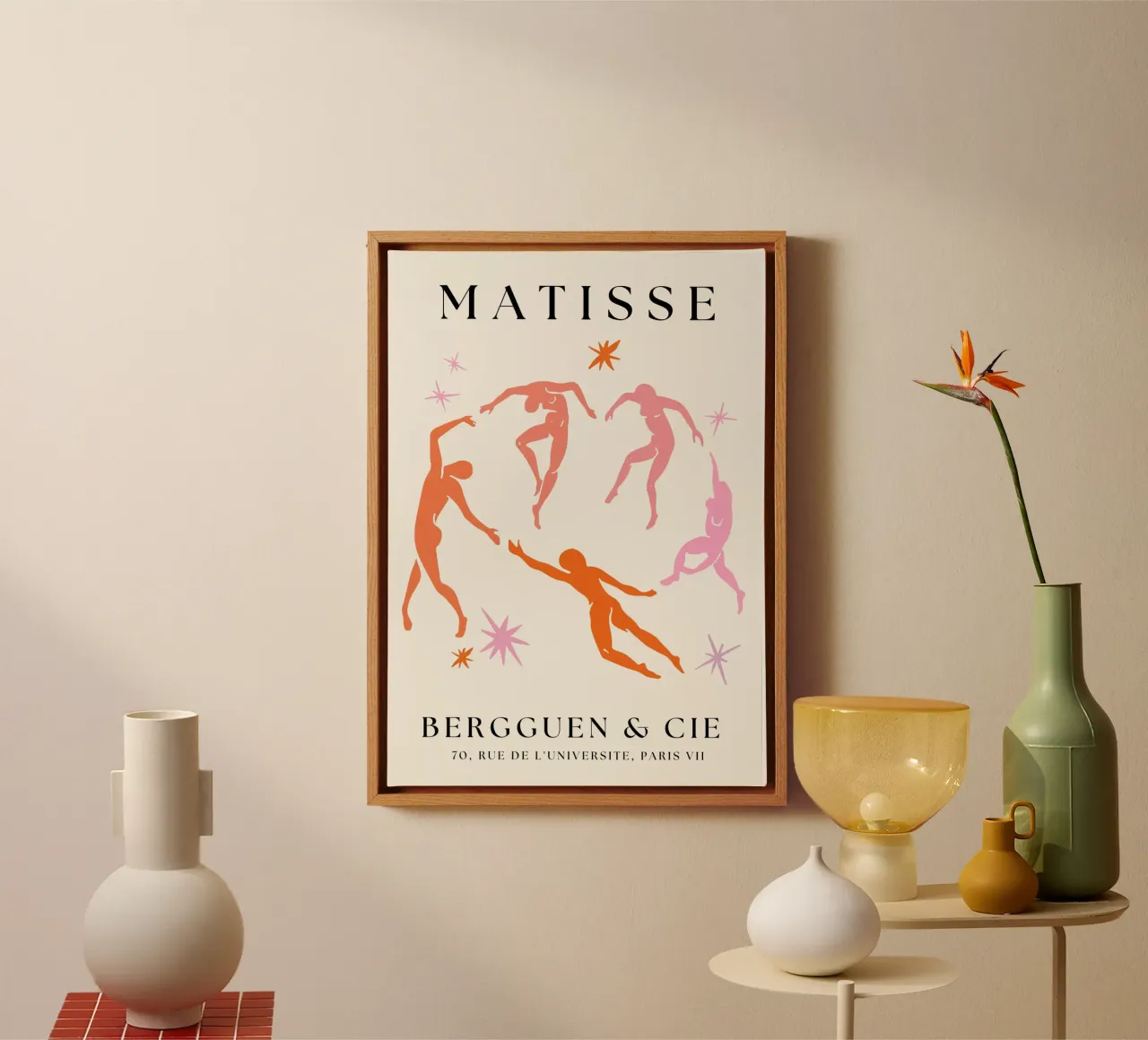 Kleurrijke Henri Matisse Cut- outs dansende mannen canvas met Baklijst van pdigitalprints