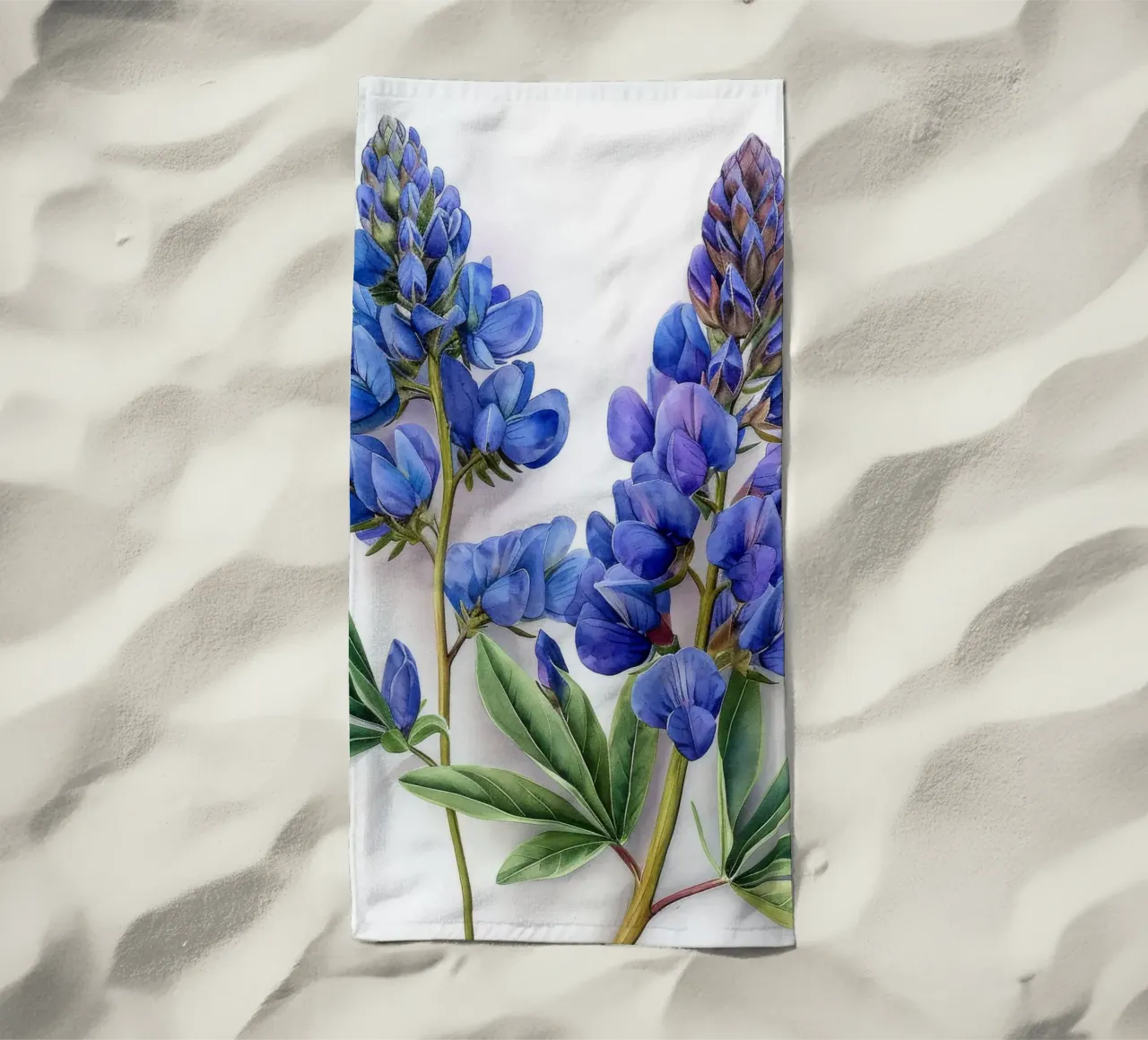 Falso fiore indaco 3 telo mare da Bold Blooms