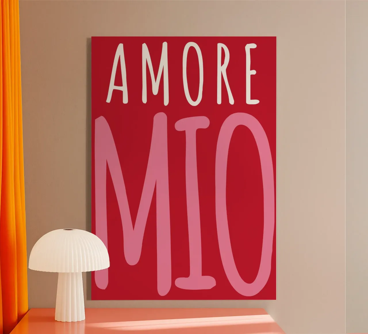 Amore mio, refrán, Tipografía metacrilato de pdigitalprints