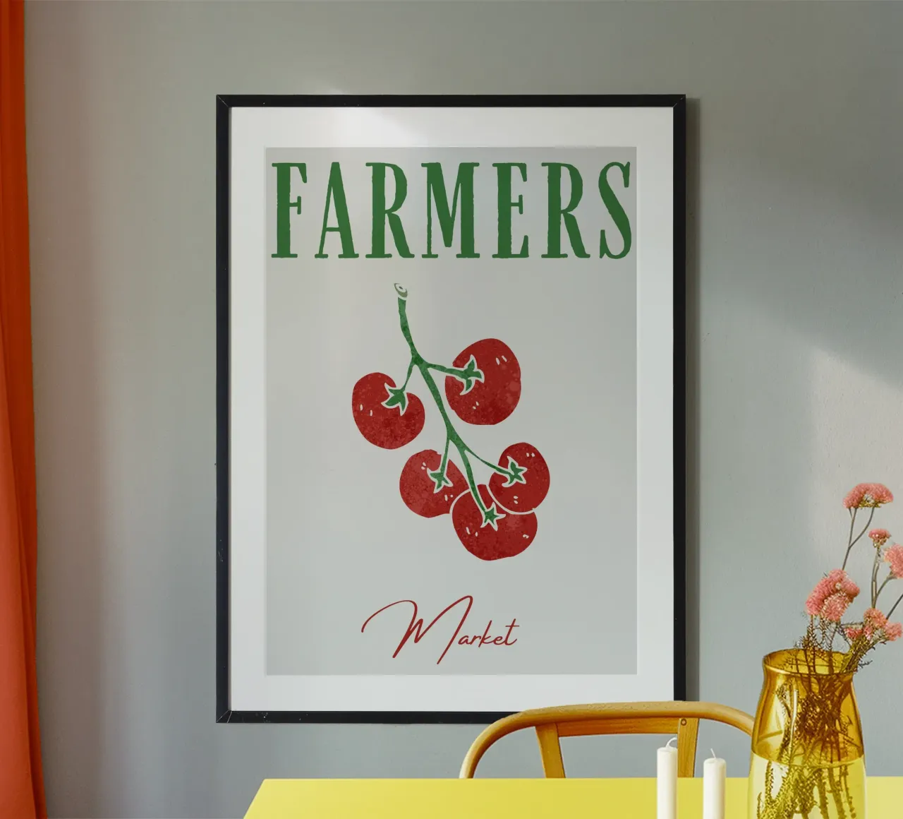 Mercato contadino, Pomodori, retro vintage carta hahnemühle da pdigitalprints