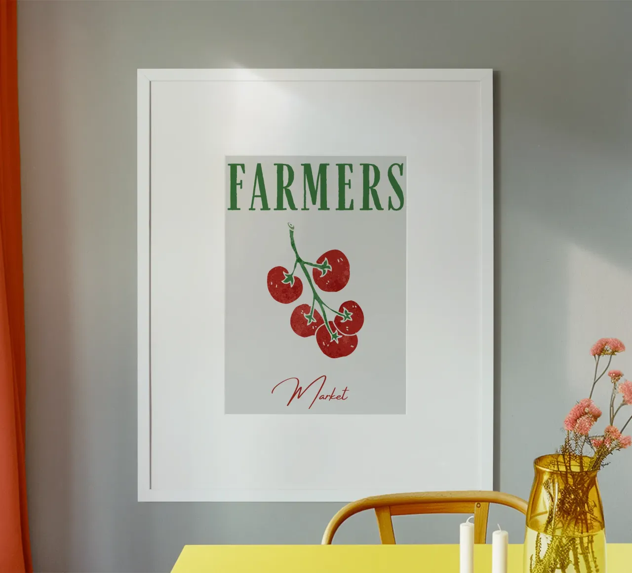 Mercato contadino, Pomodori, retro vintage carta hahnemühle da pdigitalprints