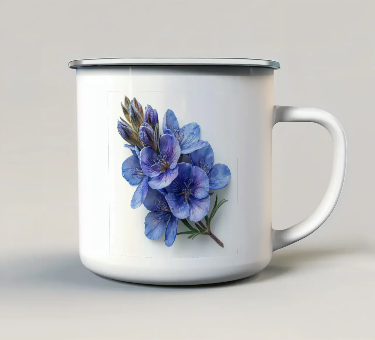 Falso fiore indaco 4 tazza in smalto da Bold Blooms