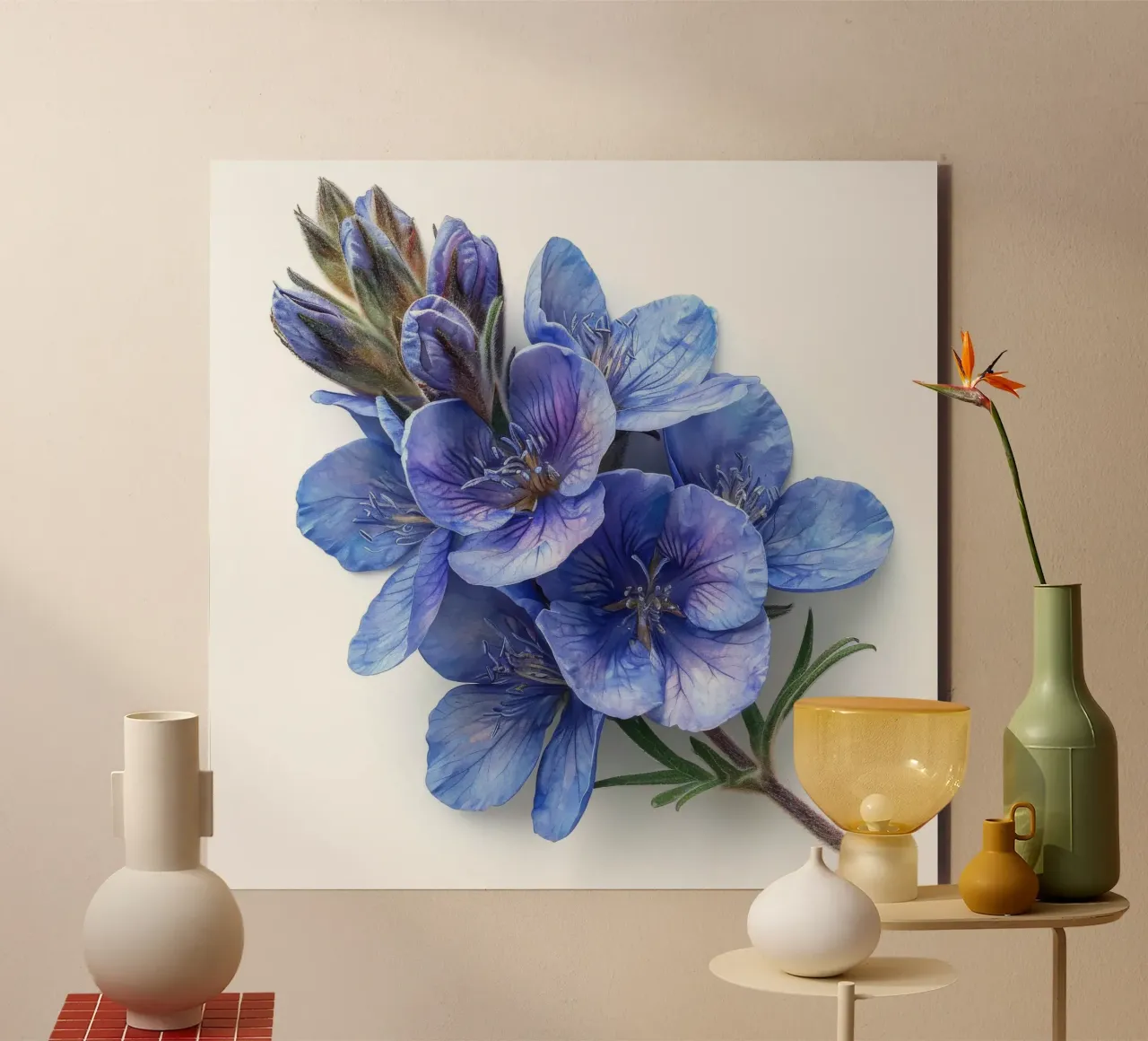 Falso fiore indaco 4 alluminio dibond da Bold Blooms