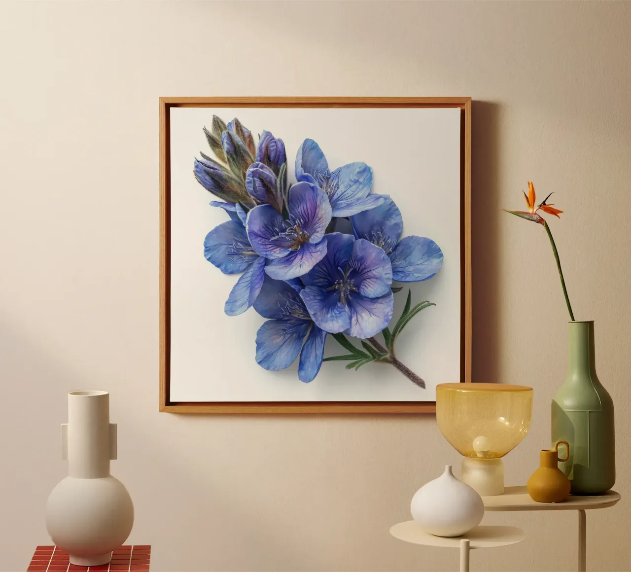 Falso fiore indaco 4 tela da Bold Blooms