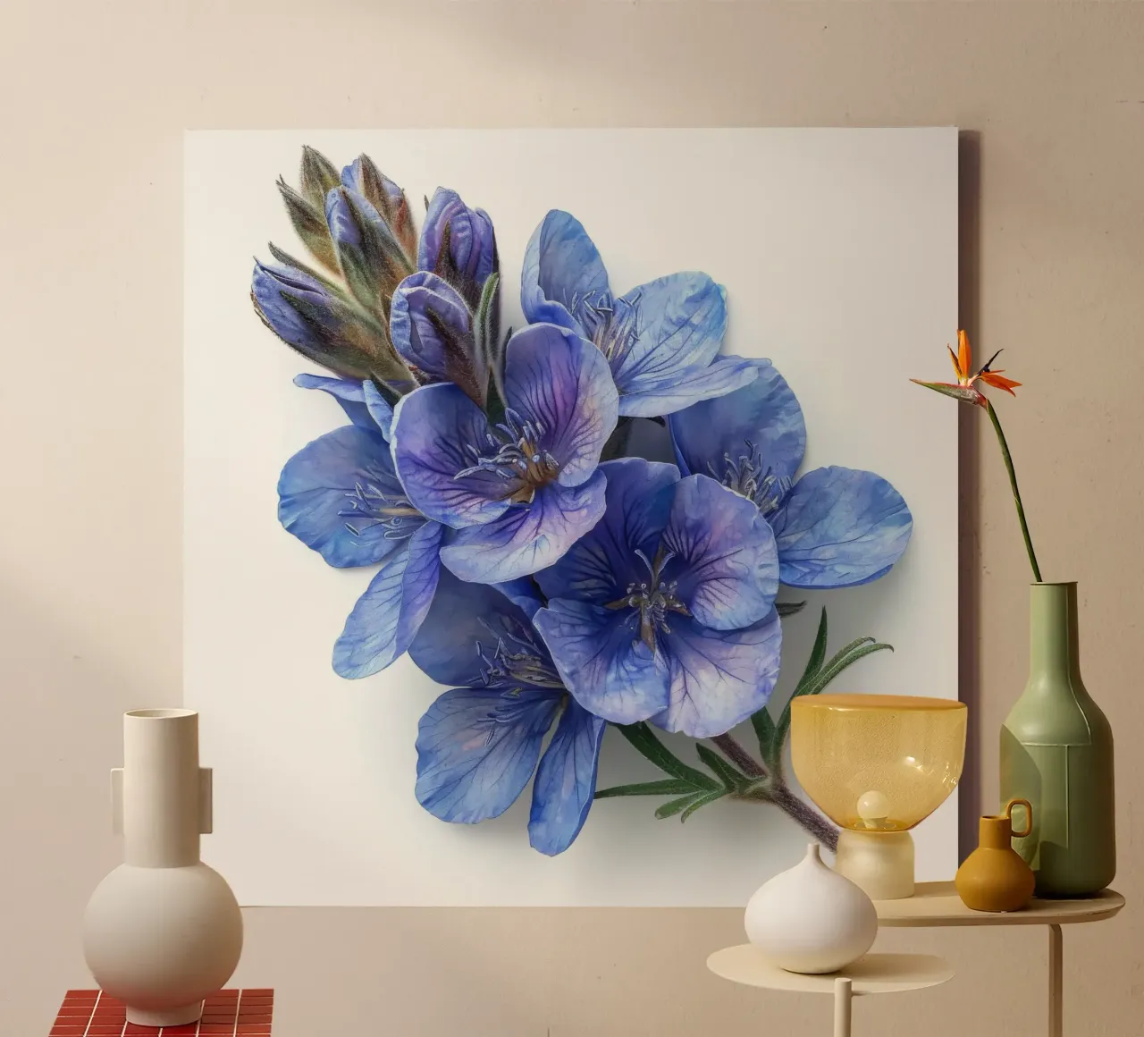 Falso fiore indaco 4 tela da Bold Blooms