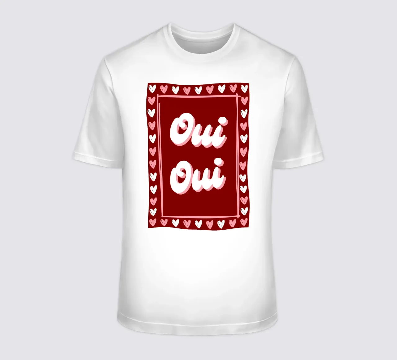 Oui Oui, detto francese, cuoricini preppy t-shirt da pdigitalprints