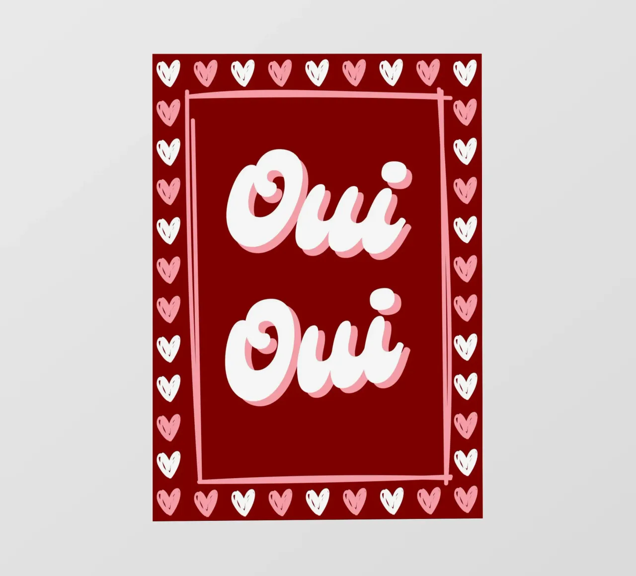 Oui Oui, detto francese, cuoricini preppy pellicola backlit da pdigitalprints
