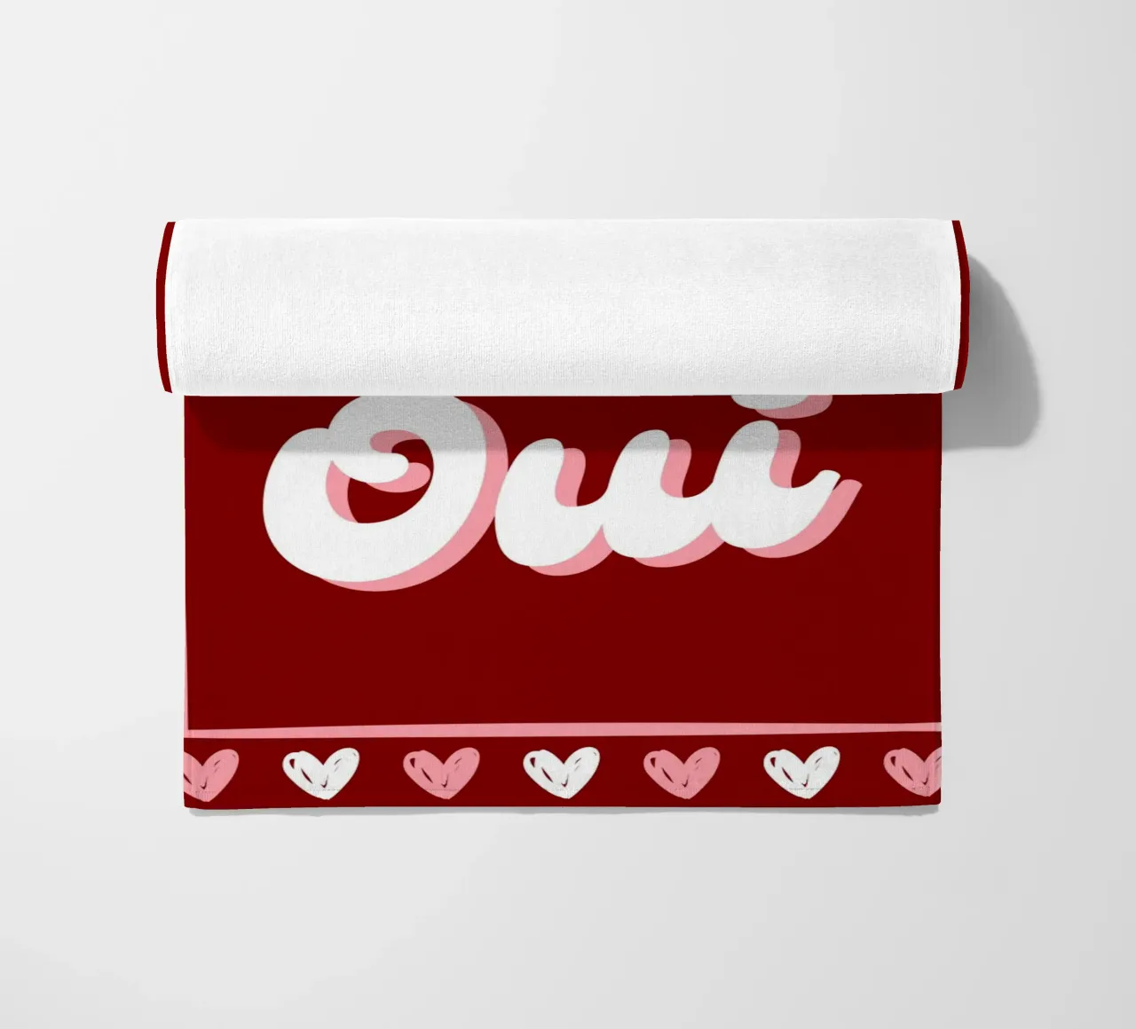 Oui Oui, detto francese, cuoricini preppy telo mare da pdigitalprints