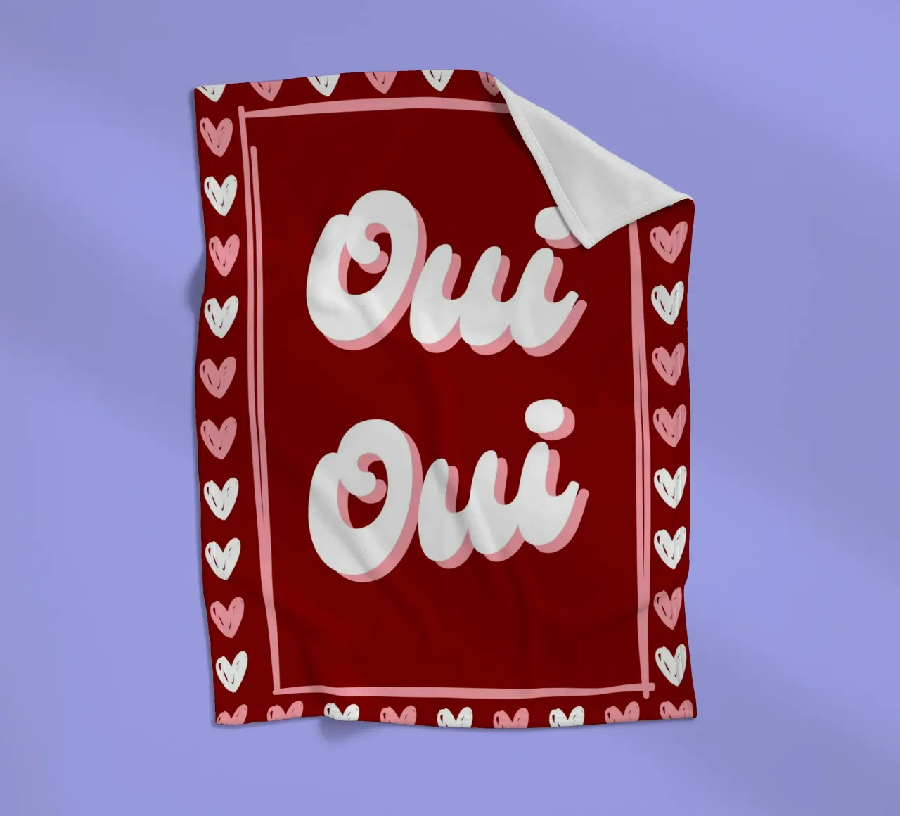 Oui Oui, detto francese, cuoricini preppy coperta in pile da pdigitalprints
