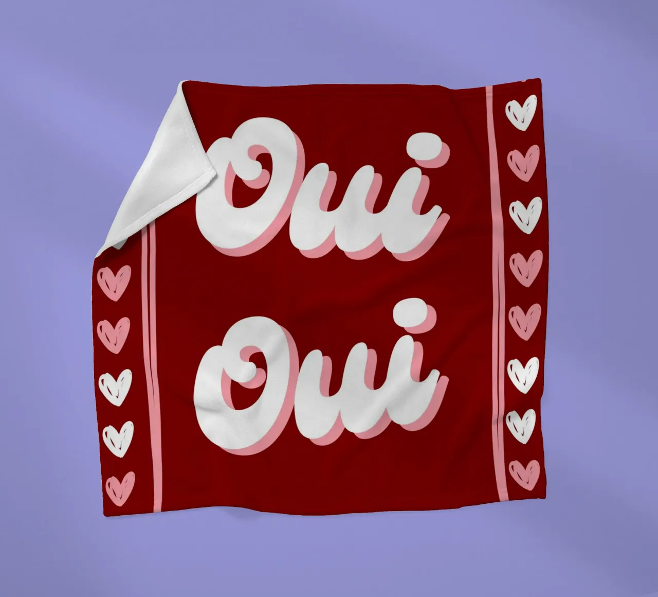 Oui Oui, detto francese, cuoricini preppy coperta in pile da pdigitalprints