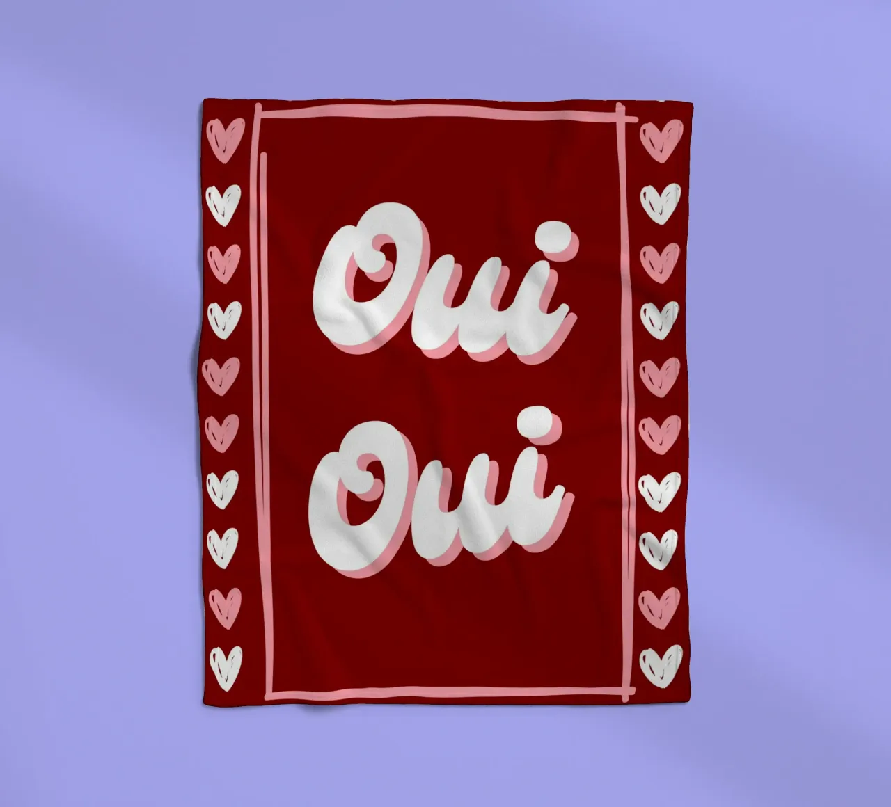 Oui Oui, detto francese, cuoricini preppy coperta in pile da pdigitalprints