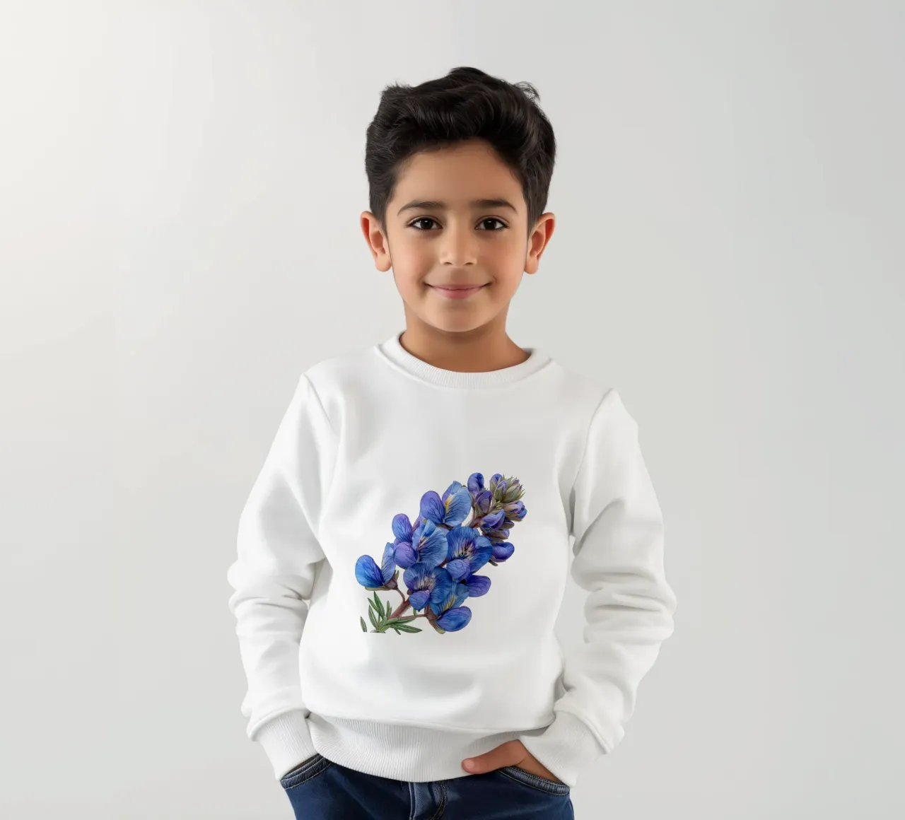 Falso fiore indaco 1 felpa bambino da Bold Blooms