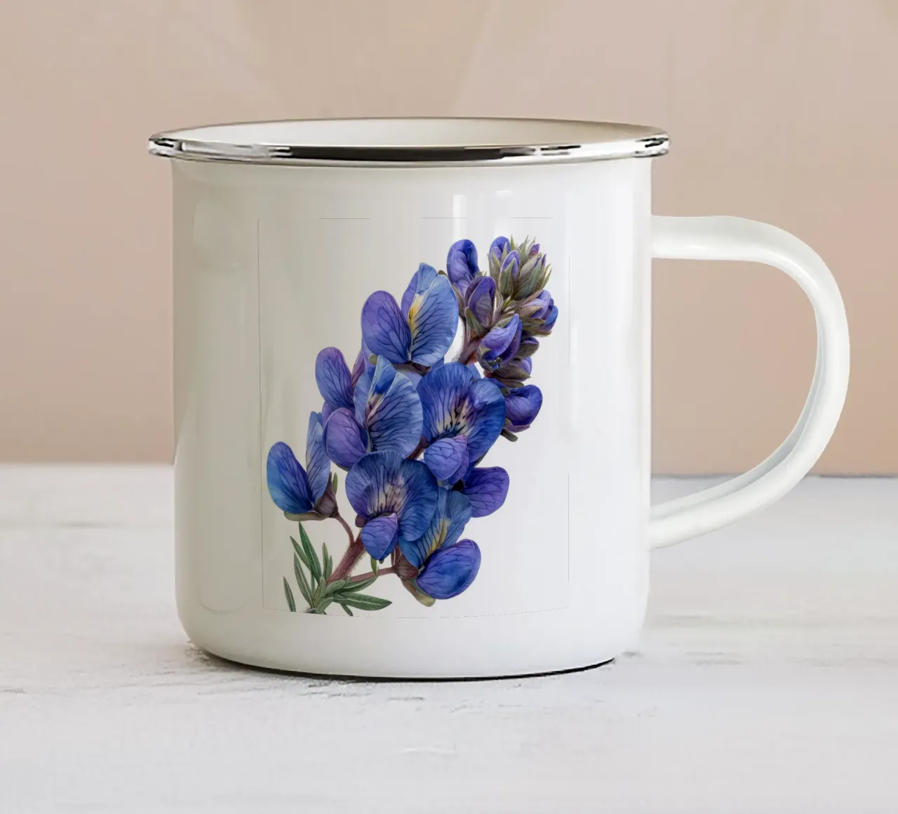 Falso fiore indaco 1 tazza in smalto da Bold Blooms