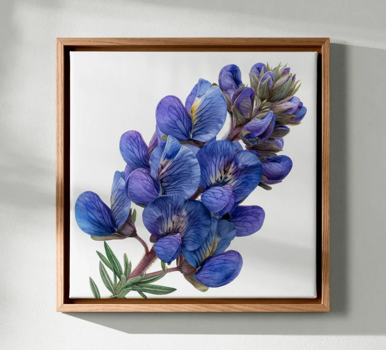 Falso fiore indaco 1 tela con Cornice a cassetta da Bold Blooms