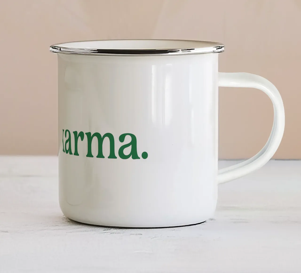 Good Karma (Green) tazza in smalto da treechild