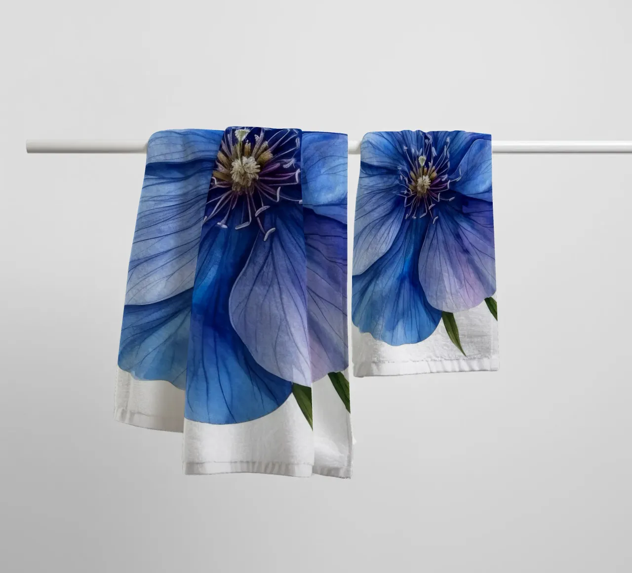 Vlasbloem 3 badhanddoek van Bold Blooms