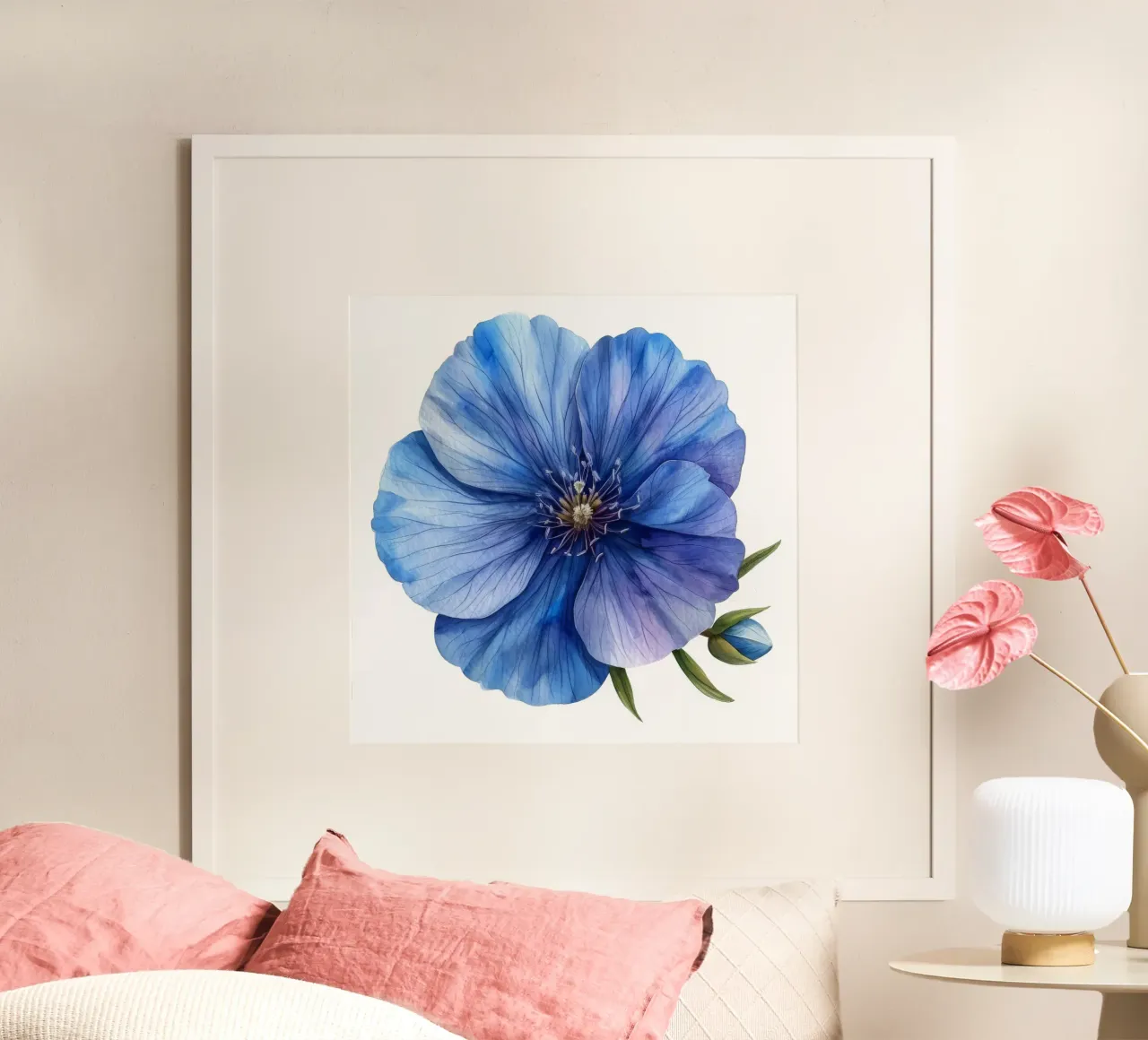Vlasbloem 3 hahnemühle van Bold Blooms