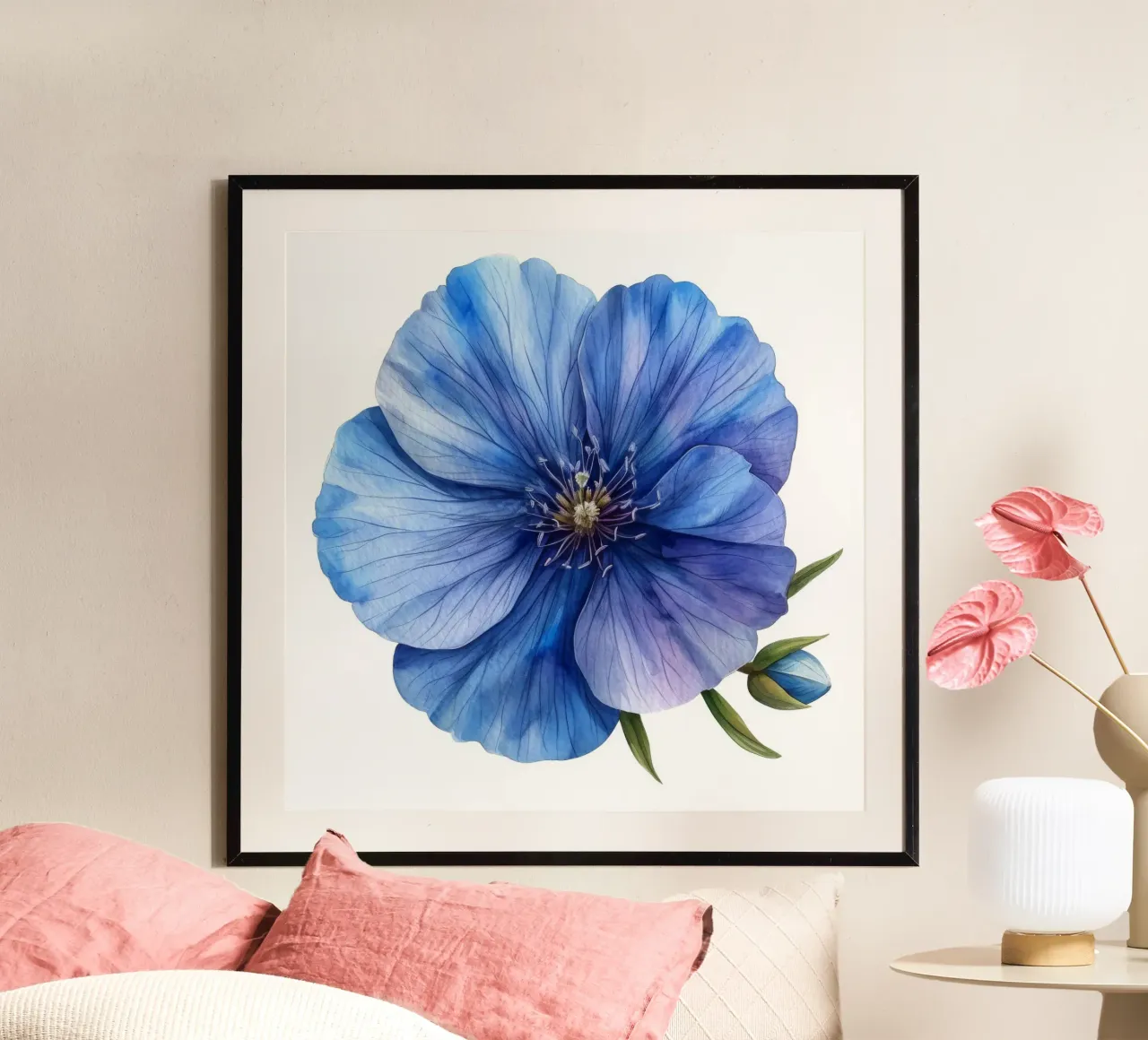 Vlasbloem 3 hahnemühle van Bold Blooms