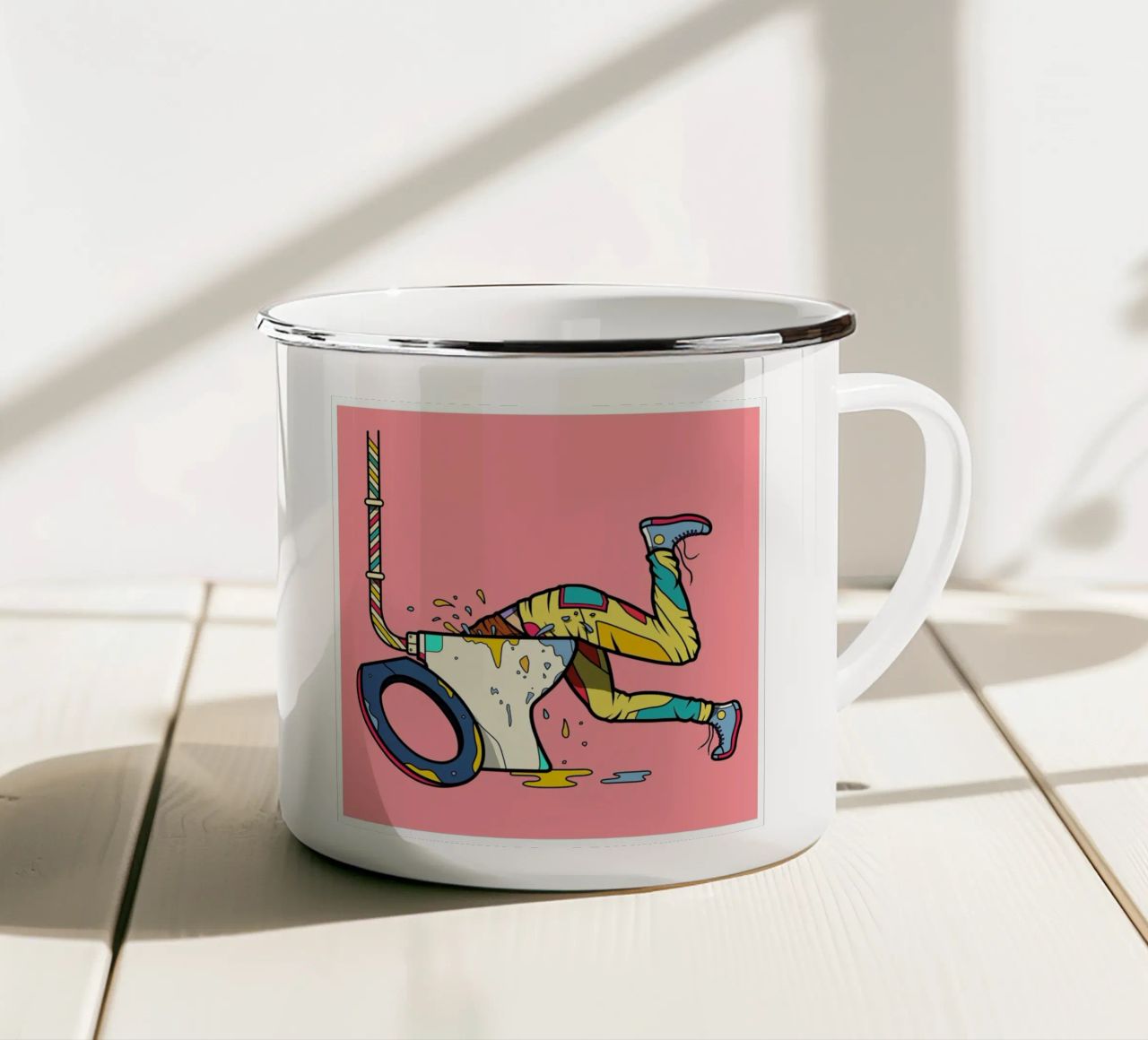 Trainspotting tazza in smalto da Van Orton Design