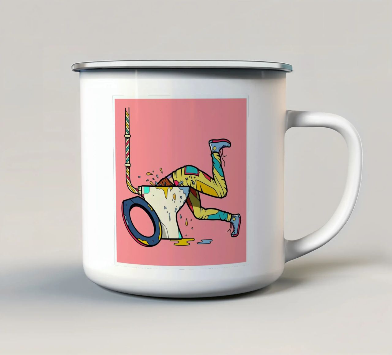 Trainspotting tazza in smalto da Van Orton Design