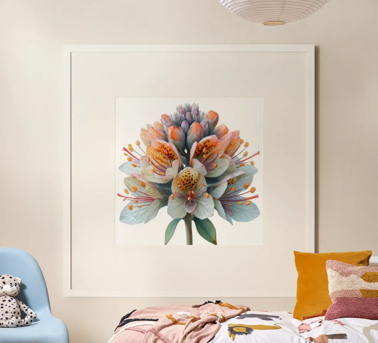 Fiore di schiuma 2 poster con telaio in legno da Bold Blooms