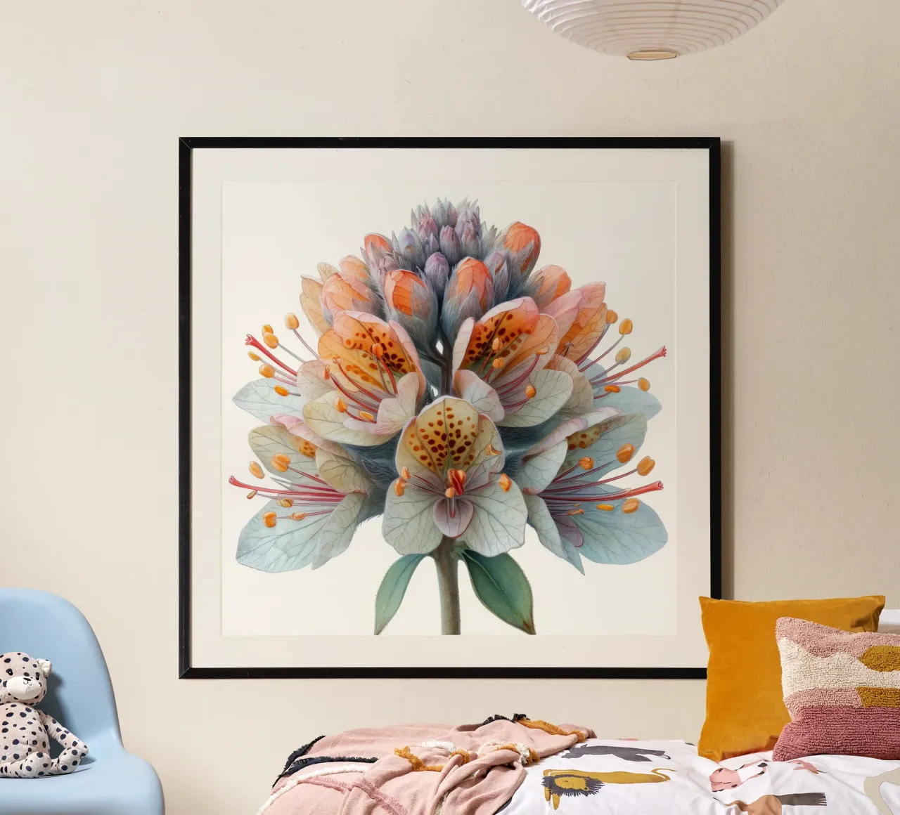 Fiore di schiuma 2 poster con telaio in legno da Bold Blooms