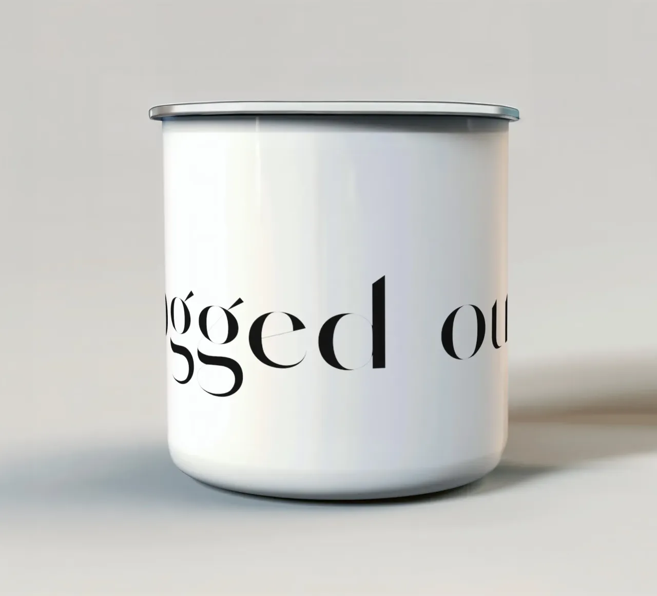 Logged Out taza de esmalte de treechild