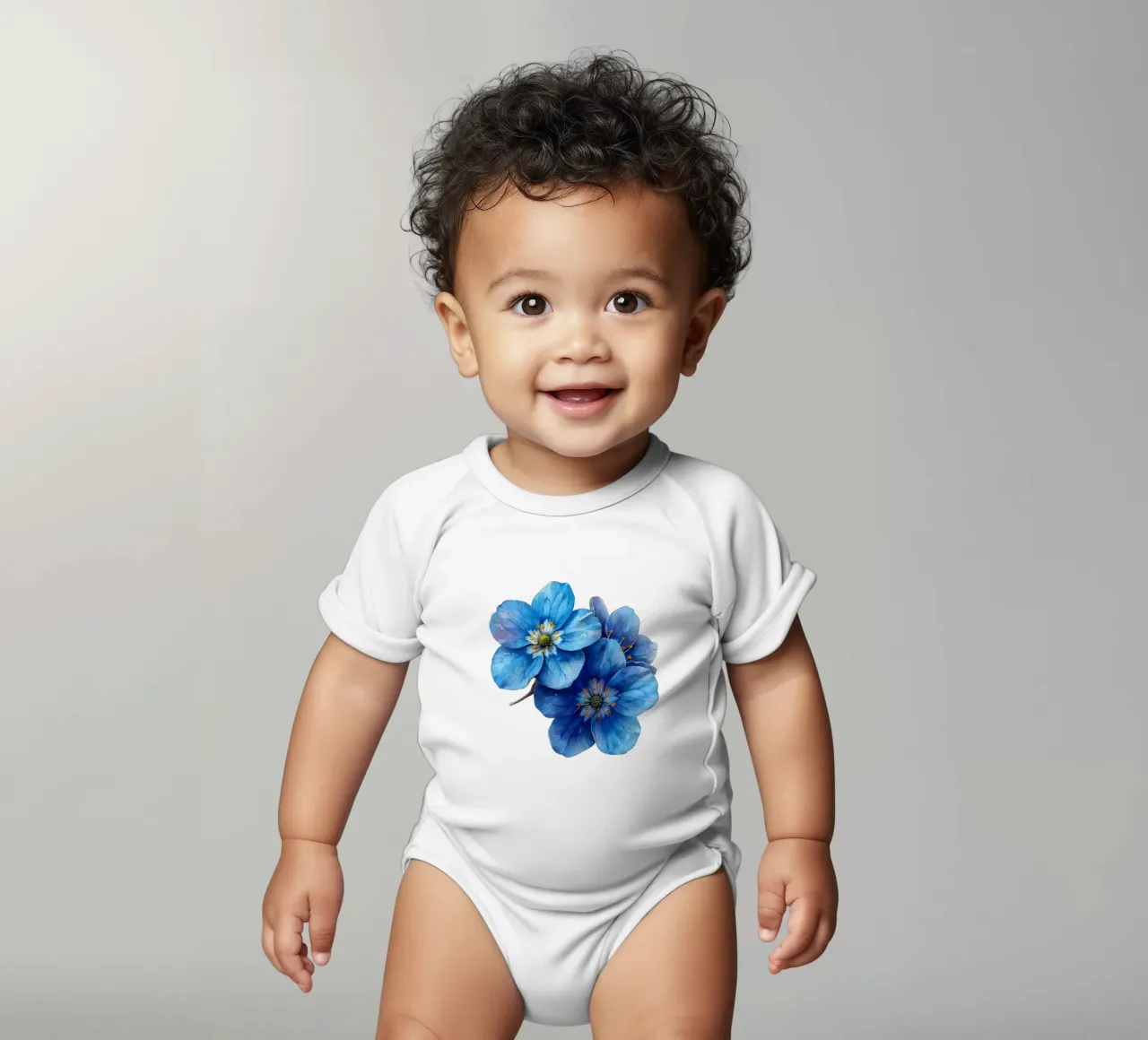 Fiore Forget Me Not 3 body neonato maniche corte da Bold Blooms