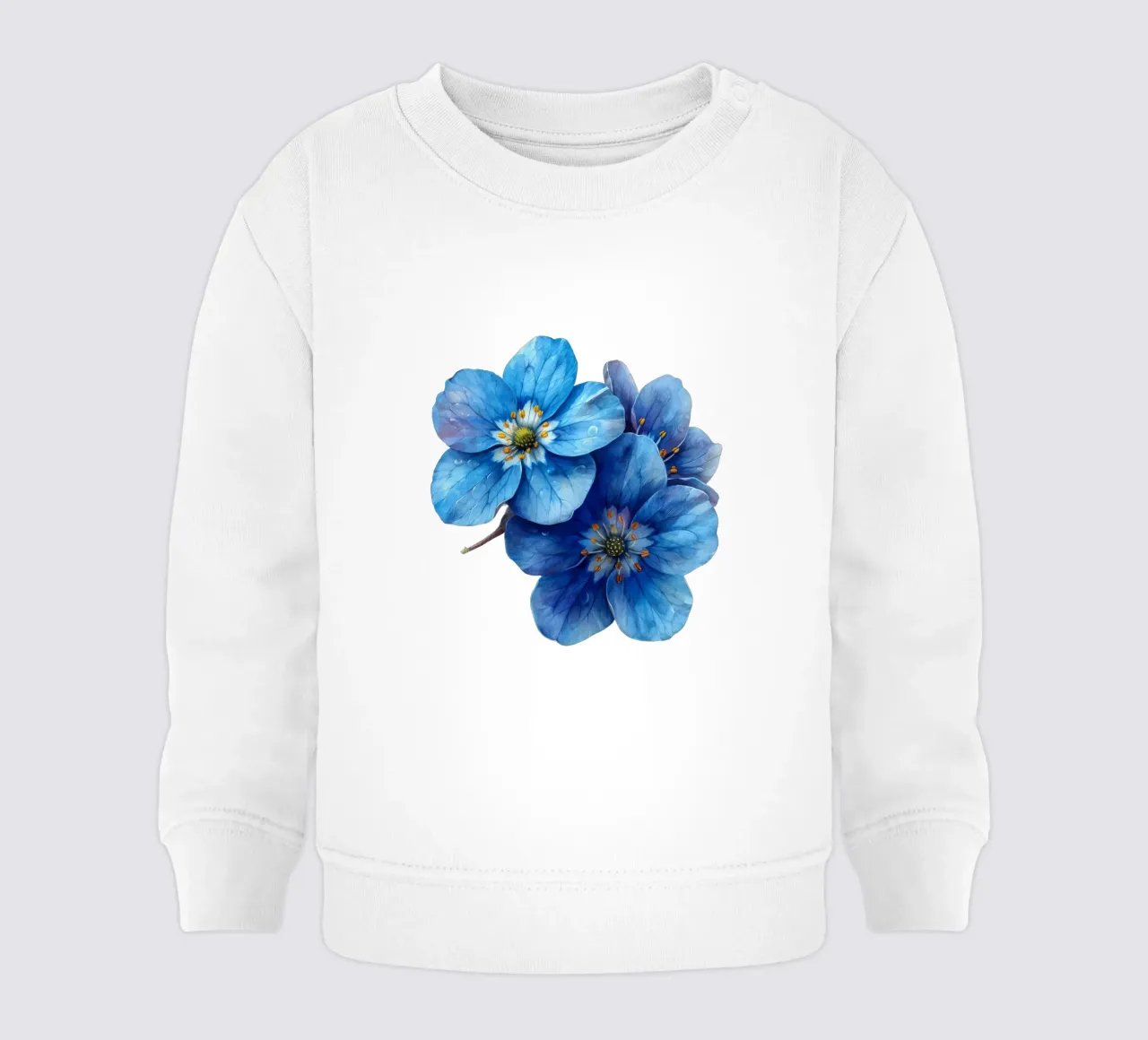 Fiore Forget Me Not 3 felpa neonato da Bold Blooms