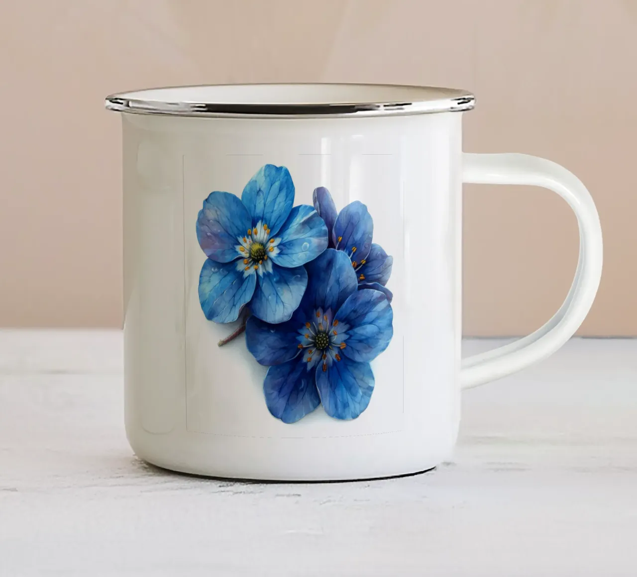 Fiore Forget Me Not 3 tazza in smalto da Bold Blooms